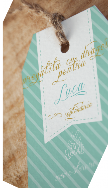 Lumanare botez pentru baieti cu iepurasi si morcovei, 65x4 cm, Morcoveata  1